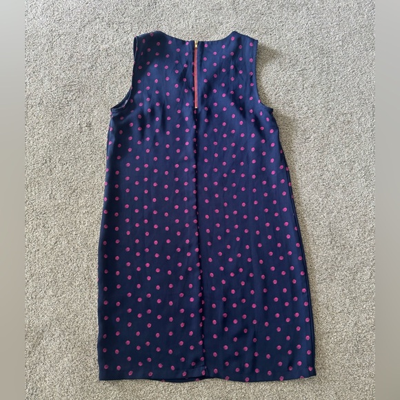 Adrienne Vittadini Dress Size 2 Navy & Pink Polka Dot Shift Sleeveless casual - Picture 6 of 10